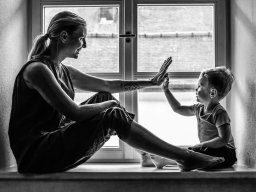 Model Chiara Buchner mit Sohn Maxi